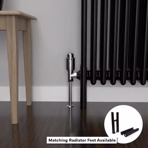 Lux Heat Black Horizontal 2 Column Traditional Steel Radiator, H 30 cm x W 78.5 cm – 5