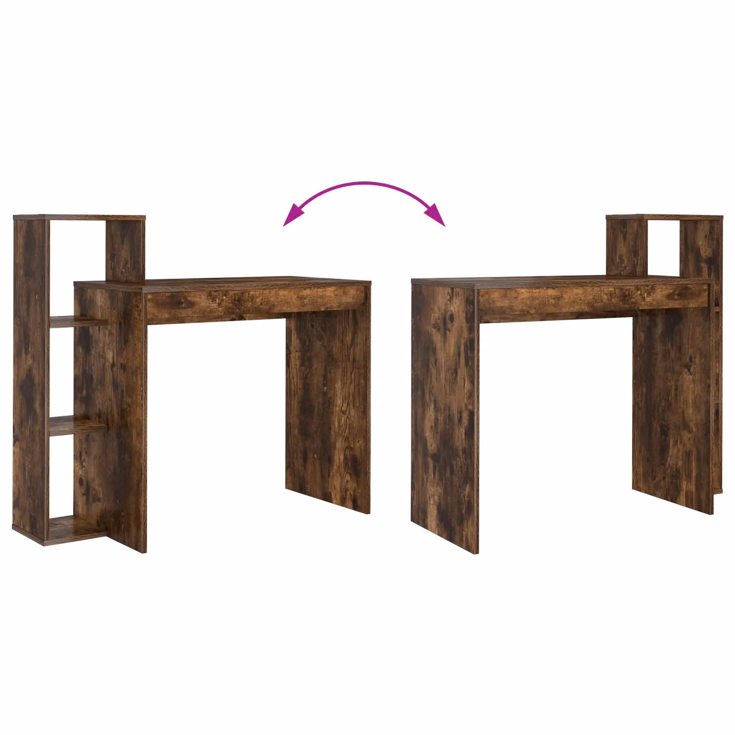 Berkfield Home Writing Desk in Smoked Oak Brown, W/D/H: 100 x 90 x 0 cm – 7
