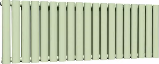 Lux Heat Oval Horizontal Double Radiator in Mint Ice Cream Green, W: 1140 mm, H: 400 mm