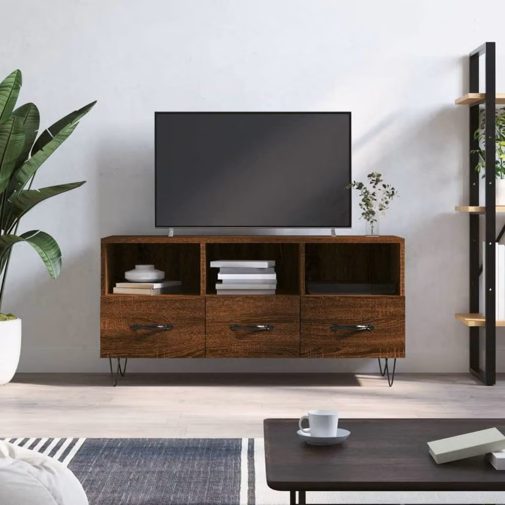 Berkfield Home Brown Oak TV Cabinet W/D/H: 102 x 36 x 50 cm – 2