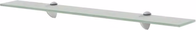 Berkfield Home Set of 2 Clear Glass Floating Shelves, W: 70 cm, D: 20 cm, Thickness: 8 mm
