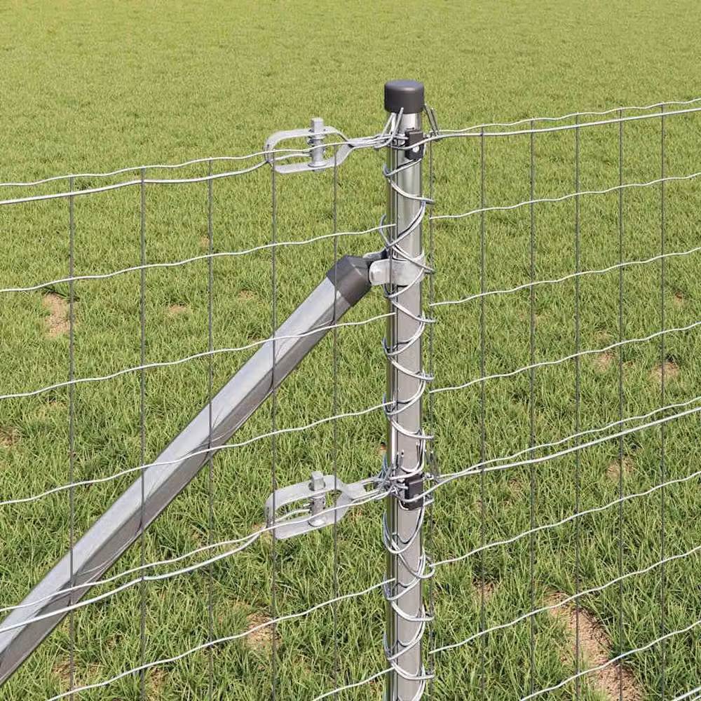 Berkfield Home Modern Euro Fence with 13 Spike Posts, Galvanised Steel, Silver, 0.6 x 50 m – 3