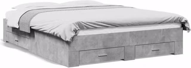 Berkfield Home Bed Frame with Drawers, Concrete Grey, W/D/H: 160 x 200 cm – 1