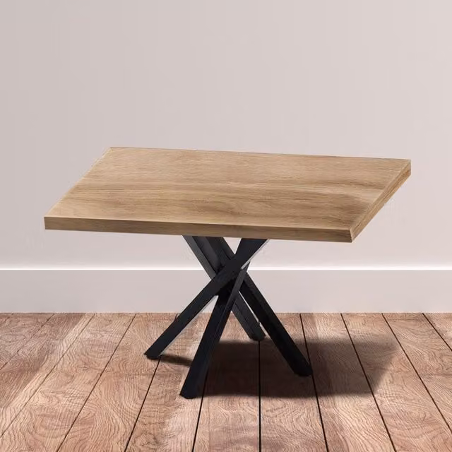 Livingandhome Set of 2 Black Lacquered Steel Mid-Century Industrial Table Legs, Height: 75 cm