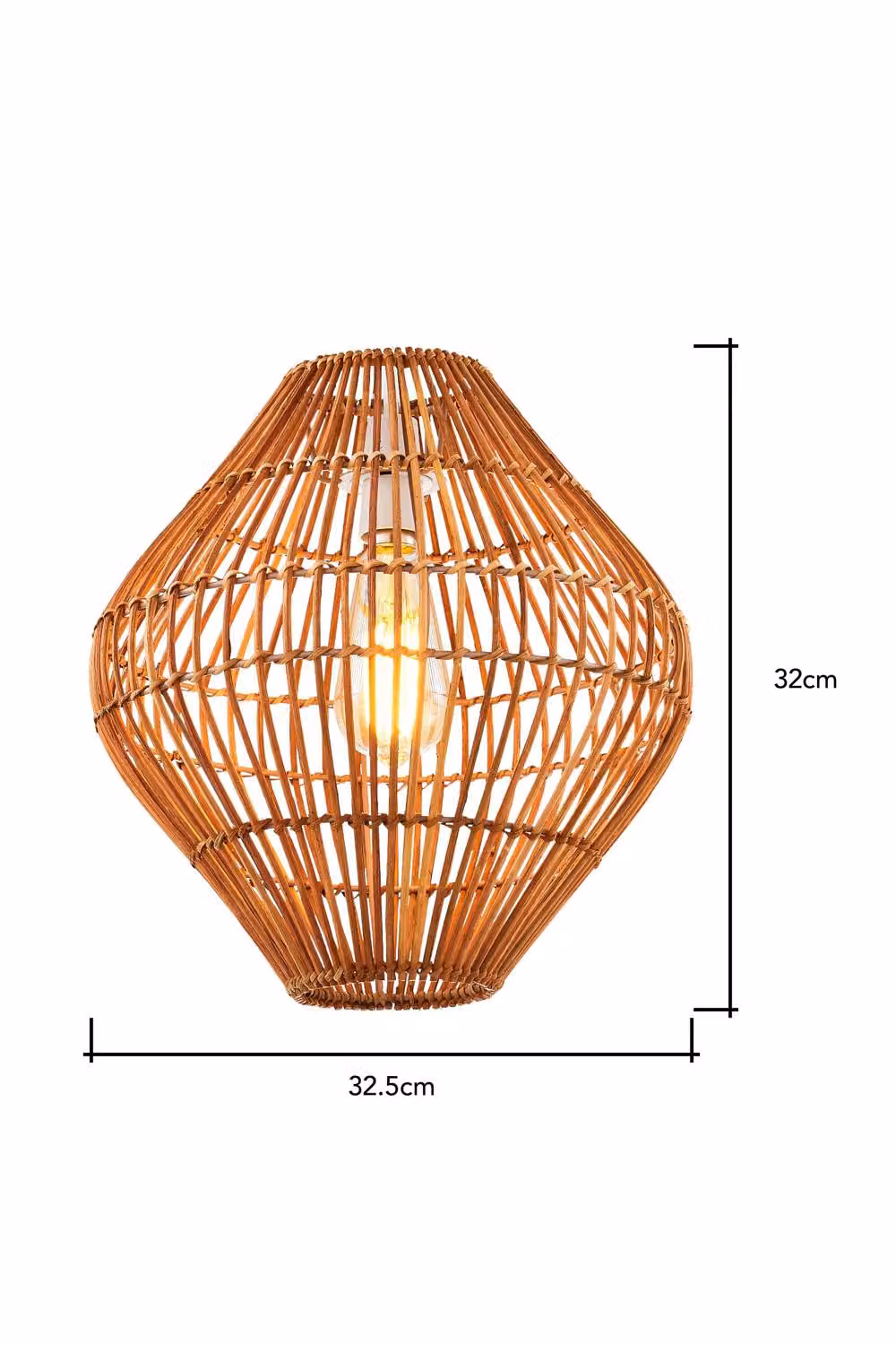 BHS Lighting Bobbin Easy Fit Light Shade in Natural Bamboo and Rattan, Beige and Brown – 3
