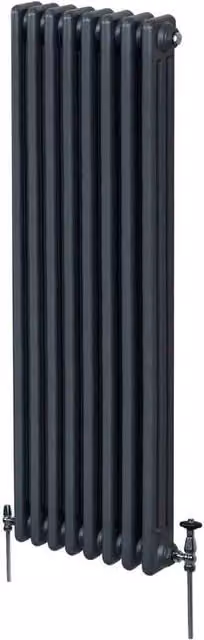 Monstershop Traditional 3 Column Steel Radiator in Anthracite Grey, H: 180 cm, W: 38.2 cm, D: 10 cm – 1