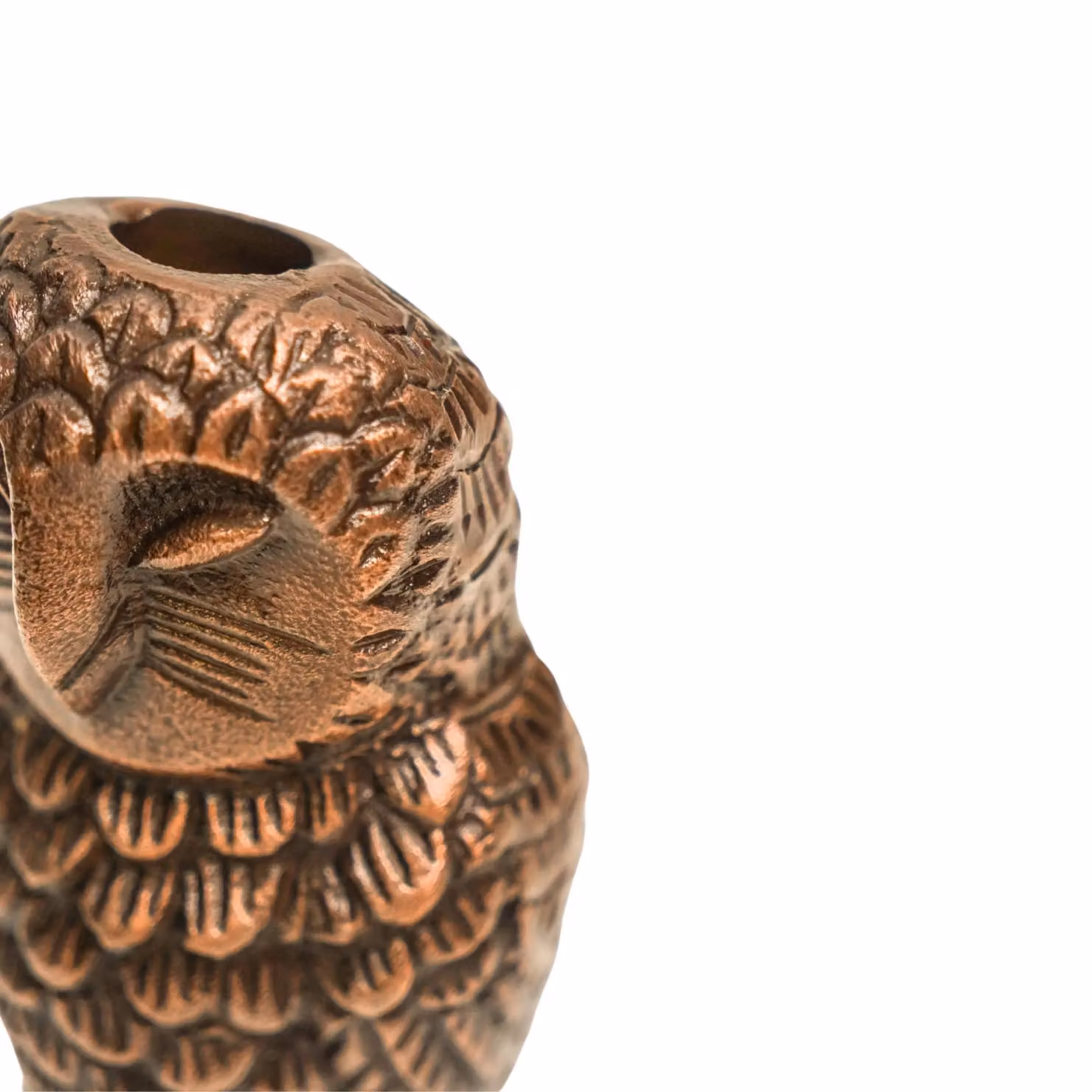 Ivyline Cast Aluminium Owl Candle Holder in Antique Brass, H14.5 x W7.5 cm – 2