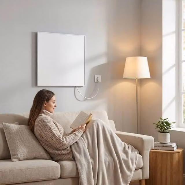ENER-J 360W White Infrared Heating Panel W/D/H: 60 x 60 x 2.2 cm