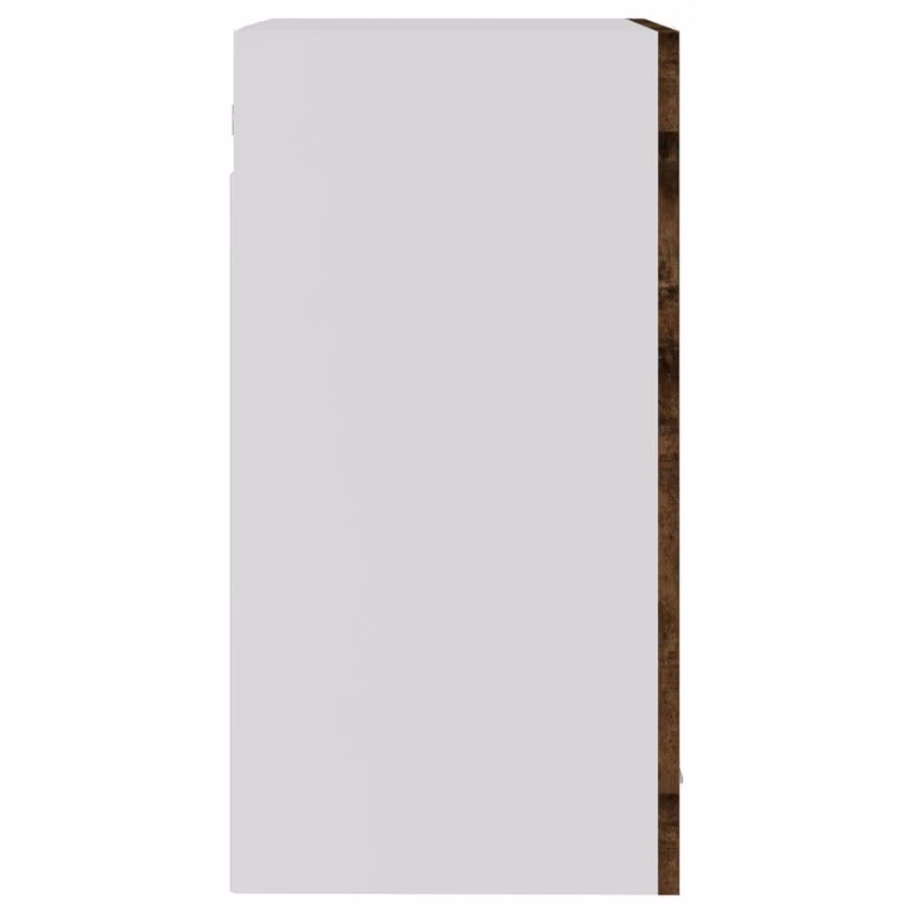 Berkfield Home Hanging Glass Cabinet in Smoked Oak Brown, W/D/H: 40 x 31 x 60 cm – 4