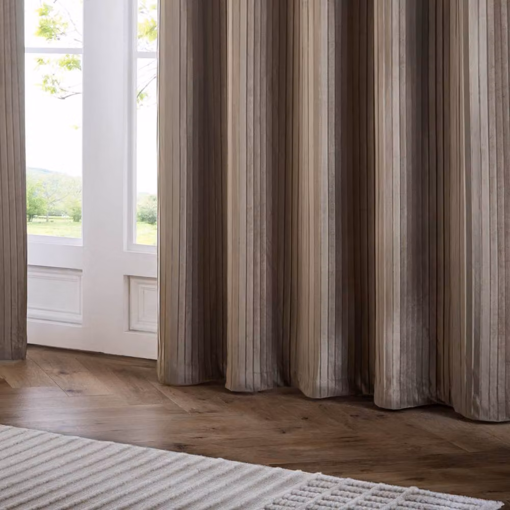 Paoletti Corinthian Velvet Room Darkening Eyelet Curtains, Brown, Width: 168 cm, Drop: 229 cm – 5