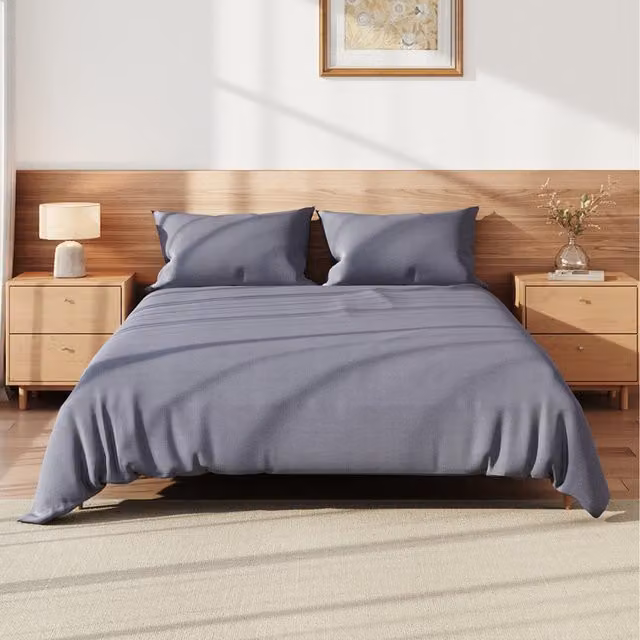 Lifeideas Silver Grey Microfibre Polyester Bedding Cover Set, 90 x 200 cm