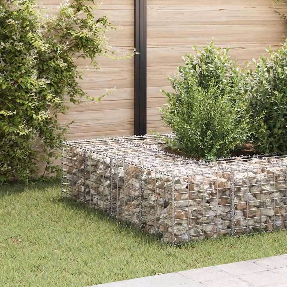 Berkfield Home Cube Gabion Raised Bed in Silver Steel Wire Mesh, W/D/H: 40 x 40 x 40 cm – 2