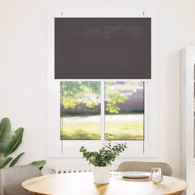 Berkfield Home Single Pleat Corded Blind in Black, Polyester, W: 84.4 cm, H: 150 cm – 1
