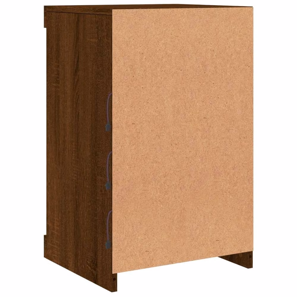Berkfield Home Modern Brown Oak Sideboard with Integrated LED Lights W/D/H: 41 x 37 x 67 cm – 6