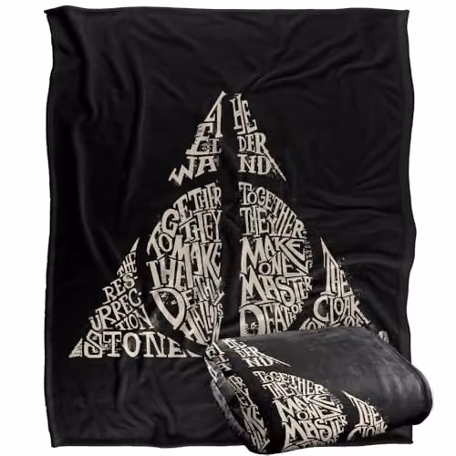 LOGOVISION Harry Potter Together Make The Deathly Hallows Super Soft Fleece Throw Blanket, Multicolour, W: 152 cm, D: 127 cm