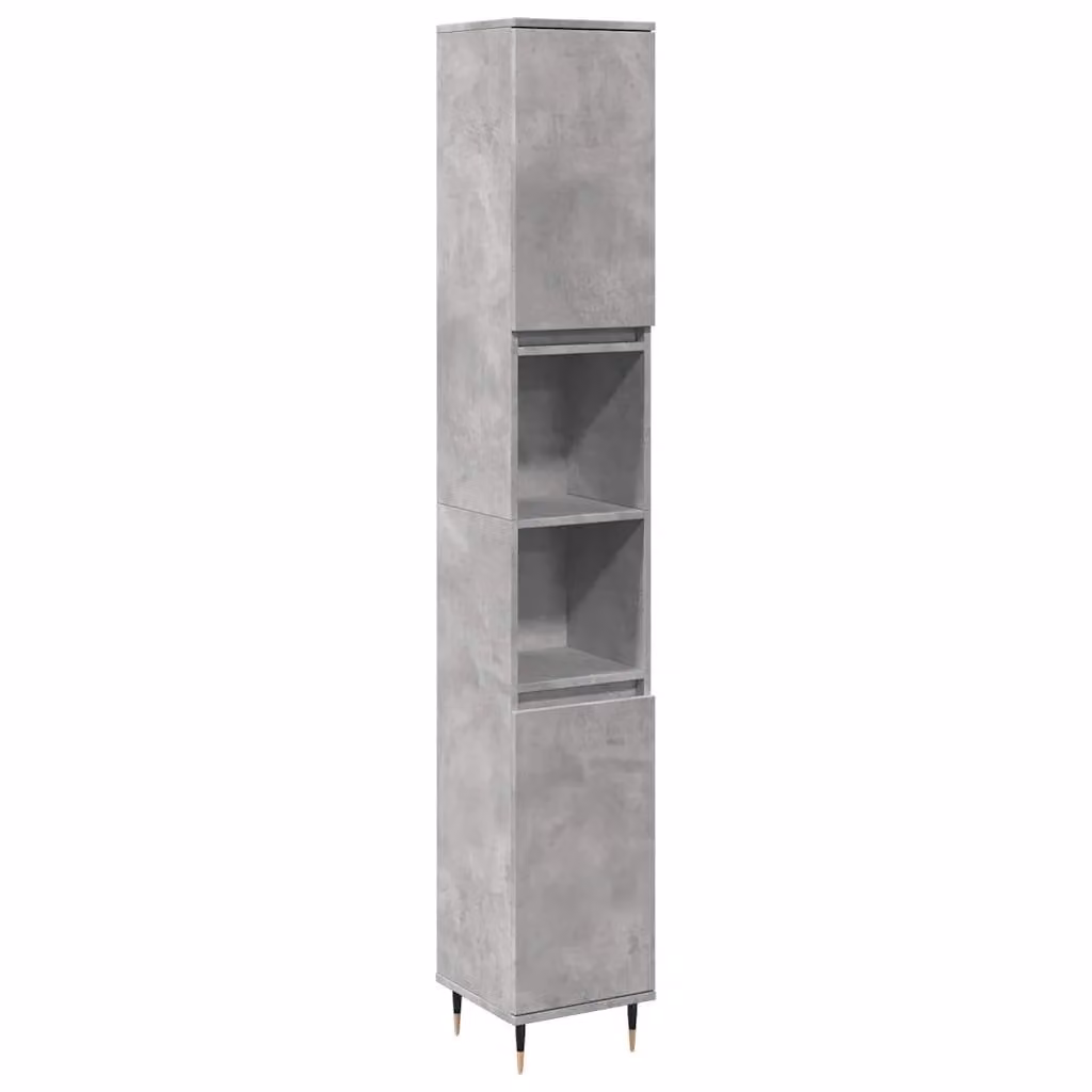 Berkfield Home 3 Piece Modern Freestanding Bathroom Furniture Set in Concrete Grey Matt MDF – 2