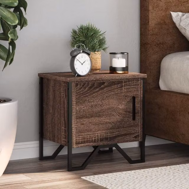 Berkfield Home Set of 2 Brown Oak Bedside Cabinets, W/D/H: 40 x 30 x 40 cm – 1