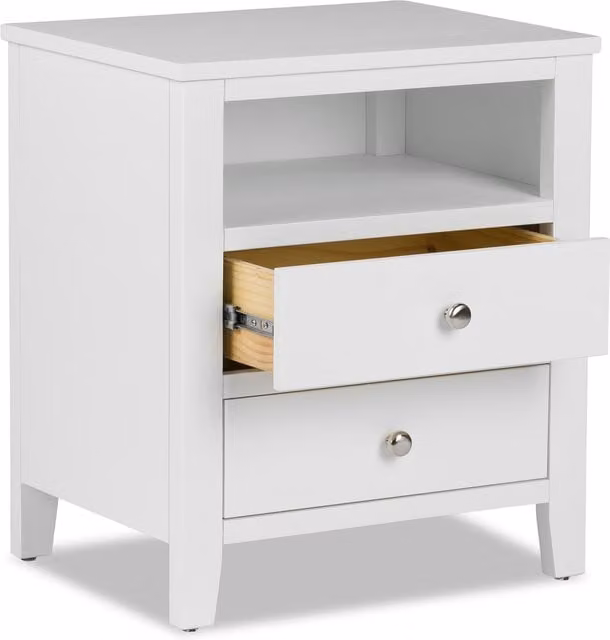 Brooklyn Modern White Bedside Table