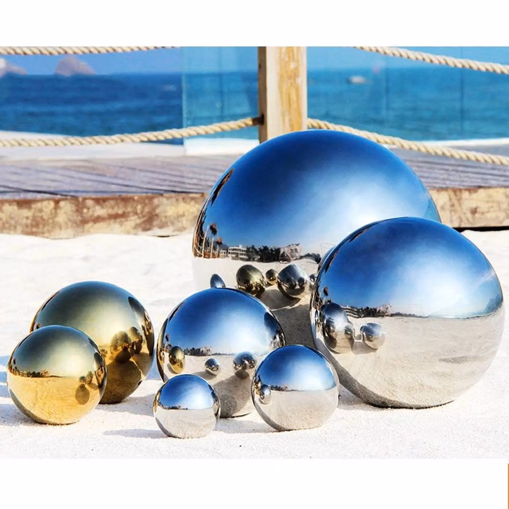 SPETLEK 6-Piece Silver Stainless Steel Mirror Sphere Gazing Ball Garden Decor – 2
