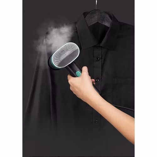 Salter SAL01608 Handheld Foldable Garment Steamer with Brush Attachment, 1200 W, Black and Green – 2