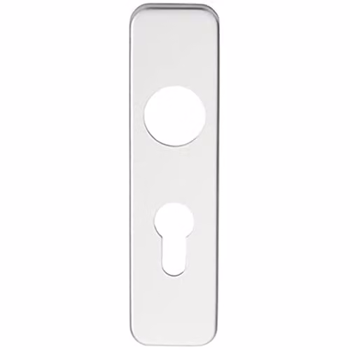 Loops PAIR Door Handle Euro Lock Plate for Safety Levers, Brushed Silver Aluminium, W: 15.4 cm, H: 15.4 cm