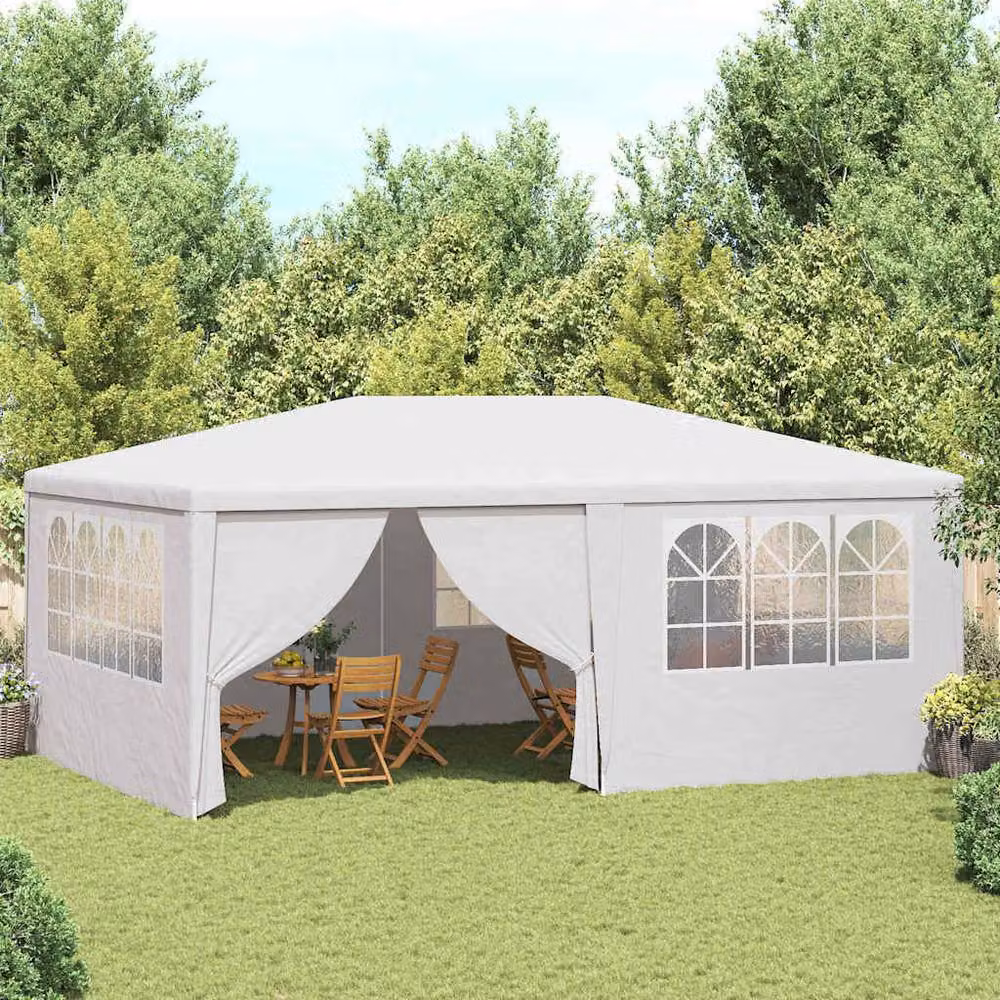 Berkfield Professional Party Tent with Side Walls, White, W: 6.0 m, D: 4.0 m, H: 2.75 m – 2