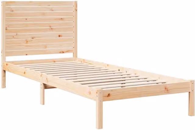 Berkfield Home Decorative Extra Long Solid Wood Bed Frame in Natural Pine, W: 90 cm, L: 210 cm – 1