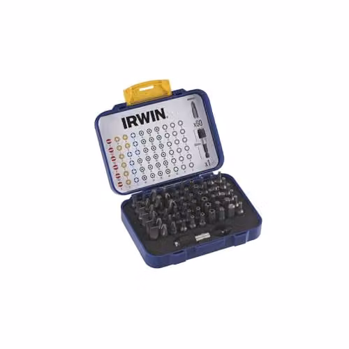 IRWIN 61 Piece Colour Coded Screwdriver Bit Set in Red and Multicolour – 1