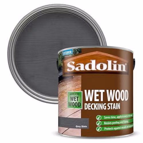 Sadolin Wet Wood Decking Stain in Grey, 2.5L