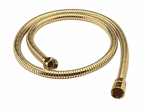 nuie A891 Modern Bathroom Round Shower Flex, 1500mm, Brushed Brass