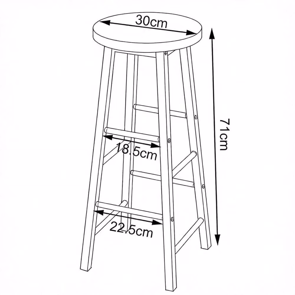 Merax Set of 2 Industrial Bar Stools with Footrests in Black – 2