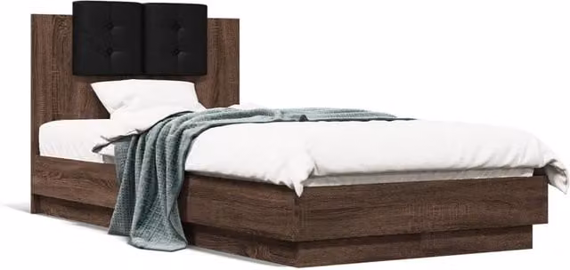 Berkfield Home Small Single Bed Frame in Brown Oak – 1