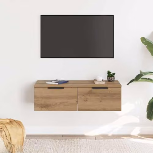vidaXL Modern Wall Cabinet in Artisan Oak Brown, W/D/H: 68 x 30 x 20 cm – 2