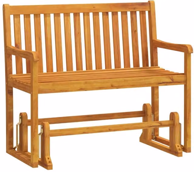 Berkfield Home Garden Swing Bench in Brown Solid Oiled Acacia Wood, 110 cm