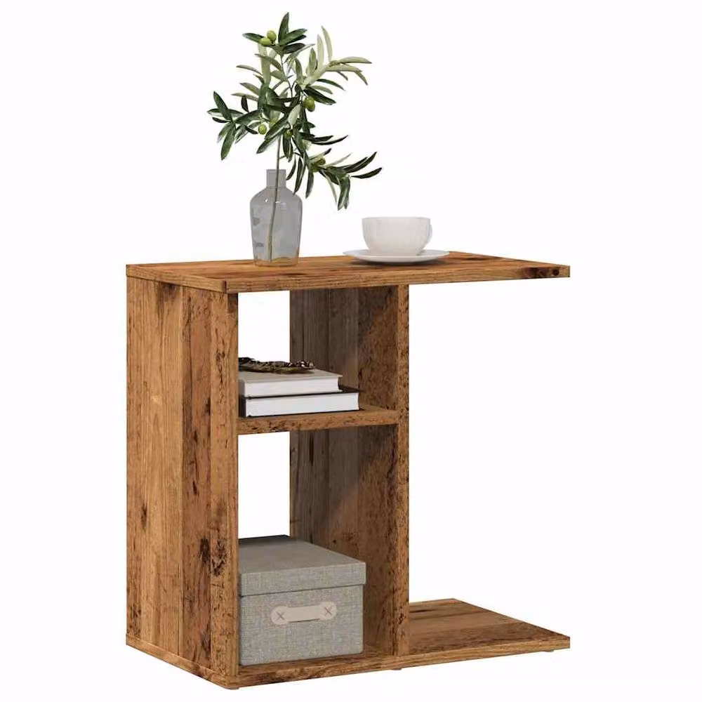 Berkfield Home Side Table in Brown Old Wood, W/D/H: 50 x 30 x 50 cm – 2