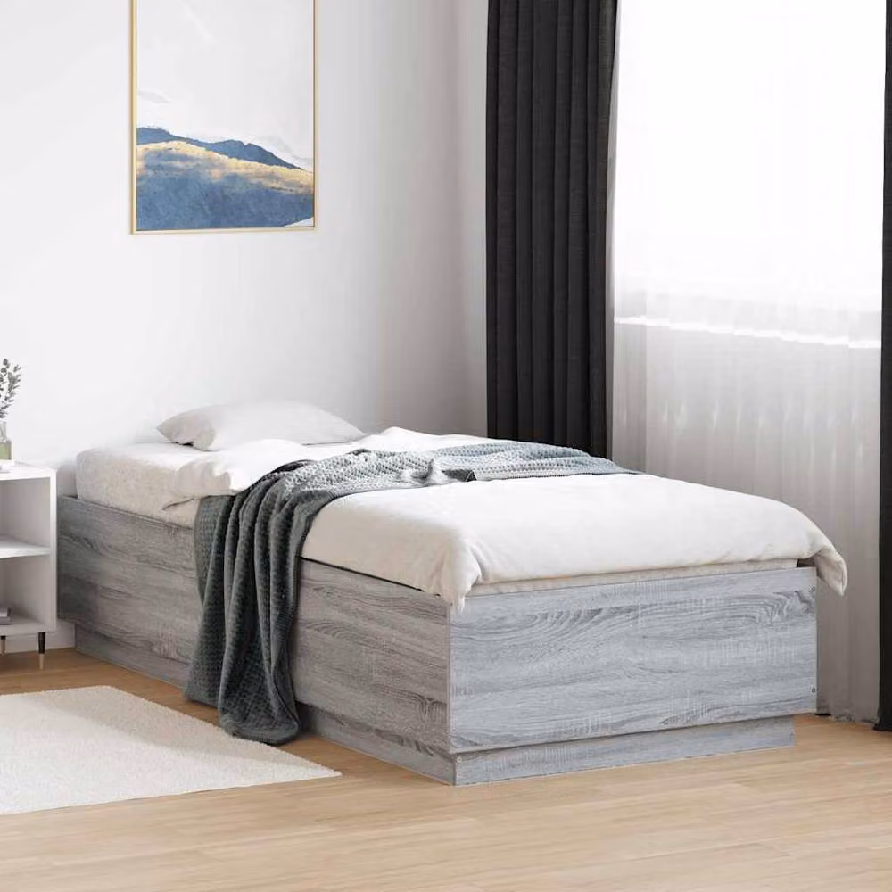 Berkfield Home Sonoma Bed Frame in Grey, W/D/H: 100 x 200 cm – 2
