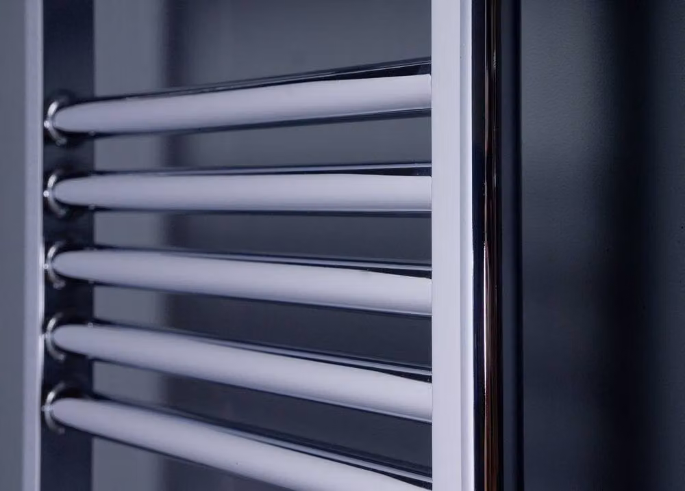 Bathroom Kingdom Chromo Straight Wall Mounted Heated Towel Rail, Silver, H: 91.6 cm, W: 60 cm – 2