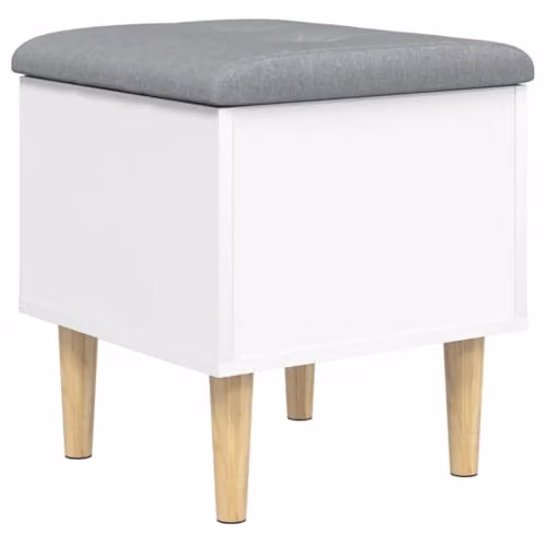 vidaXL Modern White Storage Bench in Engineered Wood W/D/H: 42 x 42 x 46 cm – 1