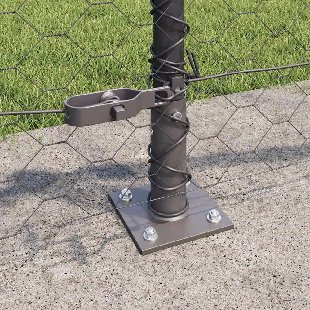 Berkfield Home Grey Steel Hexagon Round Fence, H: 0.6 m x W: 10 m – 3