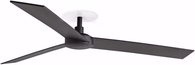Netlighting Rudder 3 Blade Reversible Ceiling Fan in Black Walnut and Black, Diameter: 132 cm