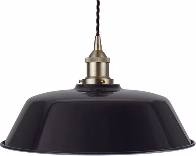 SE Home Chancery Navy Blue Pendant Light with Brushed Chrome and Black Twisted Details