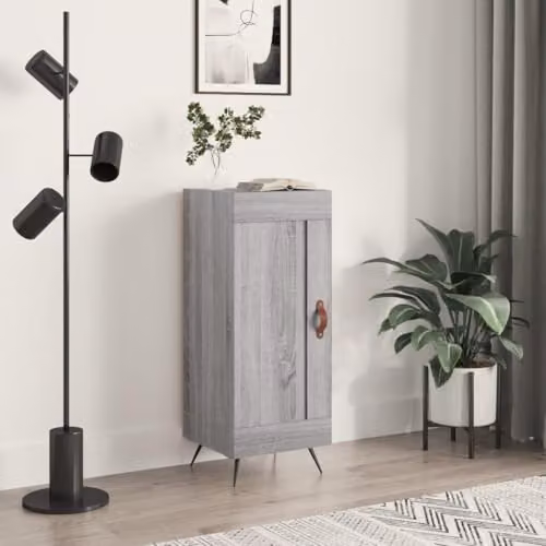 vidaXL Modern Grey Sonoma Sideboard in Engineered Wood, W/D/H: 34.5 x 34 x 90 cm – 2