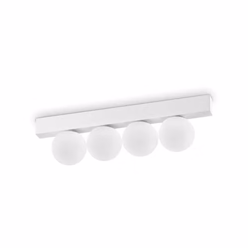 Ideal Lux Ping Pong 4 Light Globe Ceiling Light in White with 1000Lm and 3000K Warm White LED