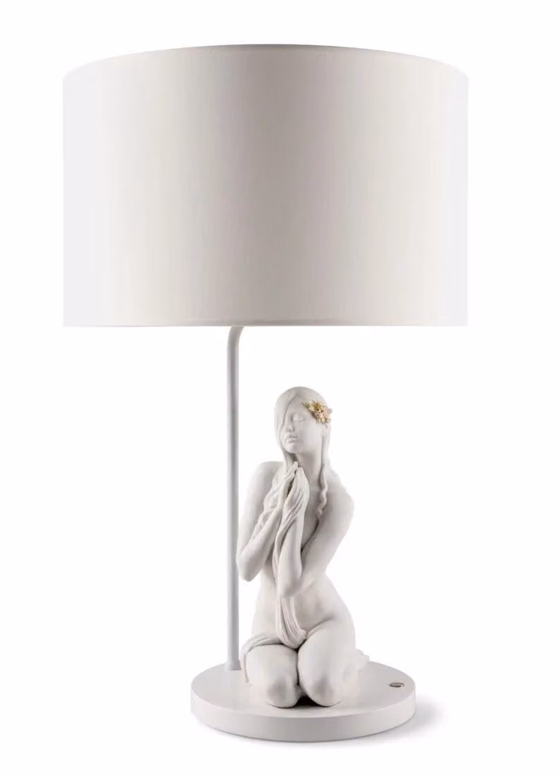 Lladró Inner Peace White Ceramic Table Lamp