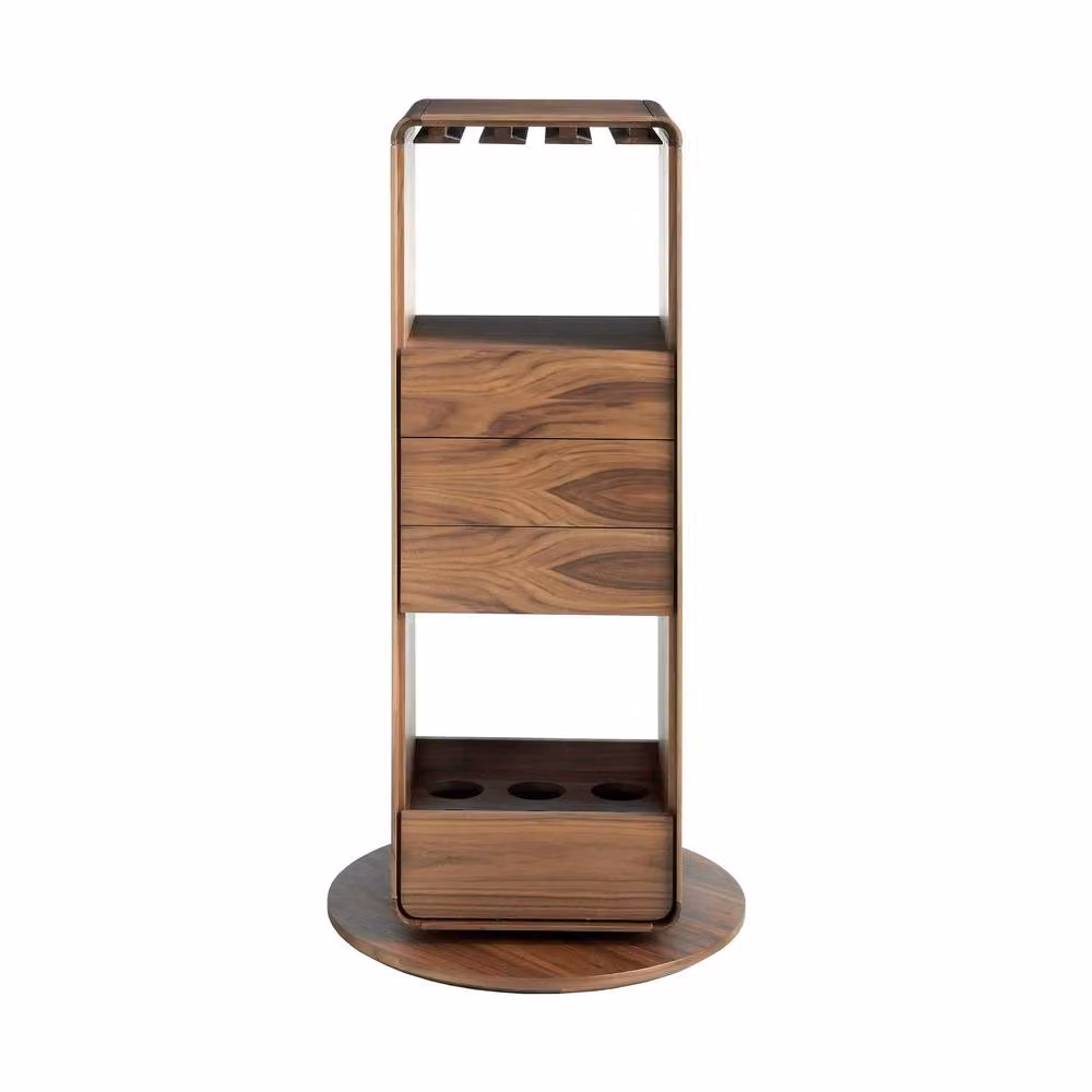 Angel Cerda 360-degree Swivelling Walnut Veneer Bar Cabinet in Brown, W/D/H: 128 x 43 x 40 cm – 2