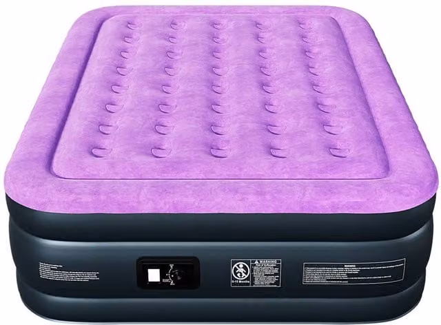 KORVIXA Purple King Air Inflatable Mattress with Built-in Electric Pump, Double Size – 1