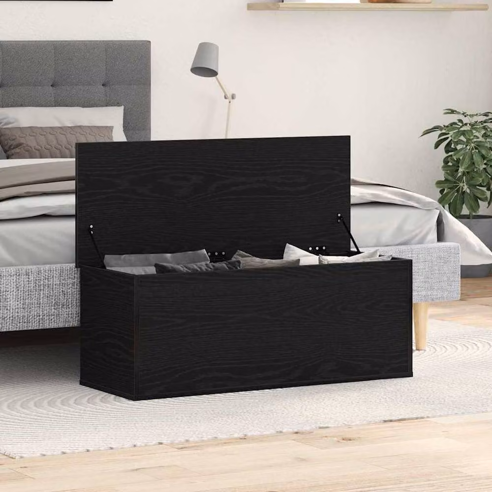 Berkfield Home Storage Box in Black Oak, W/D/H: 102 x 35 x 35 cm – 2