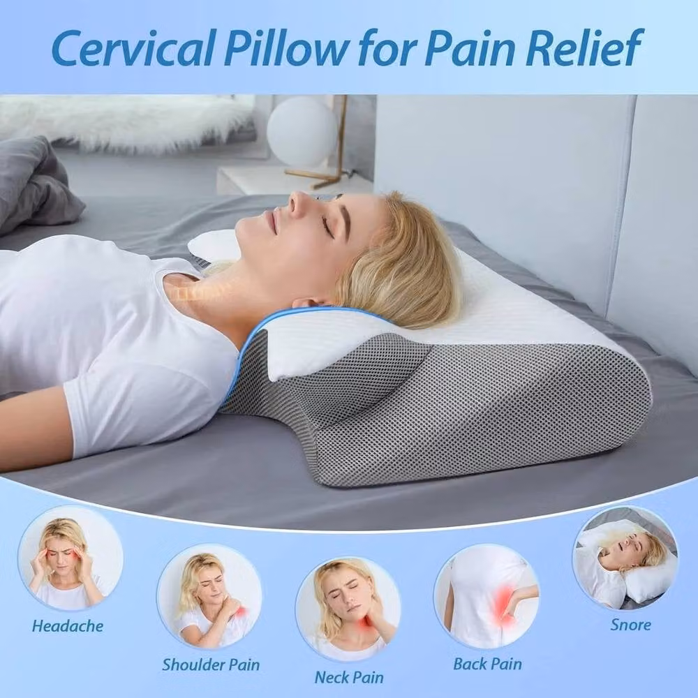 NESTLUNE Cervical Contour Memory Foam Pillow in White, W/D/H: 190 x 100 x 1 cm – 2