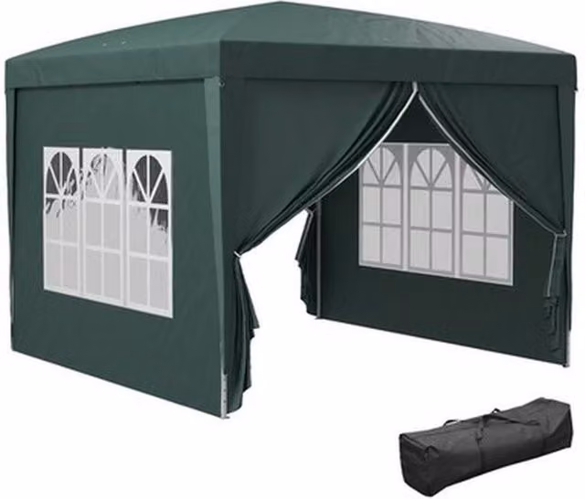 NESTLUNE Outsunny Pop Up Gazebo Canopy in Green