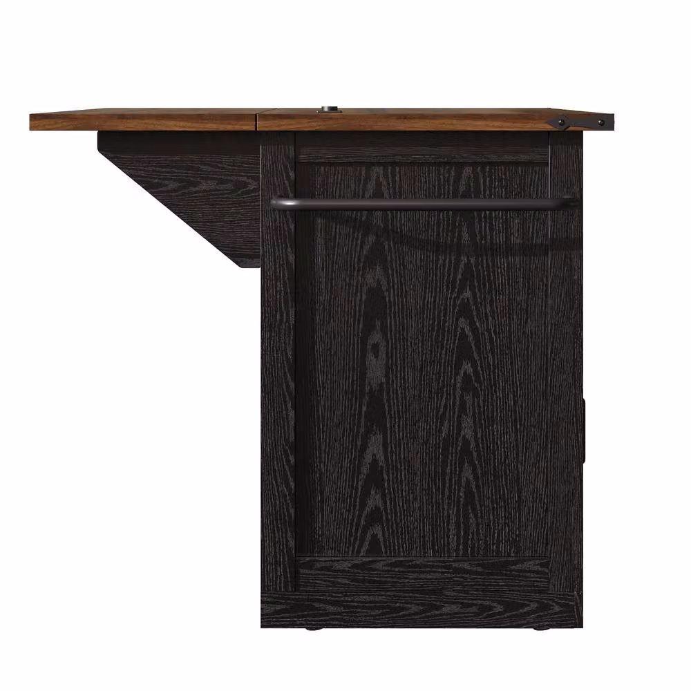 Merax Mobile Kitchen Island Trolley with Drop Leaf Worktop and Storage, Black, H 91.5 x W 120.2 x D 45.0 cm – 6
